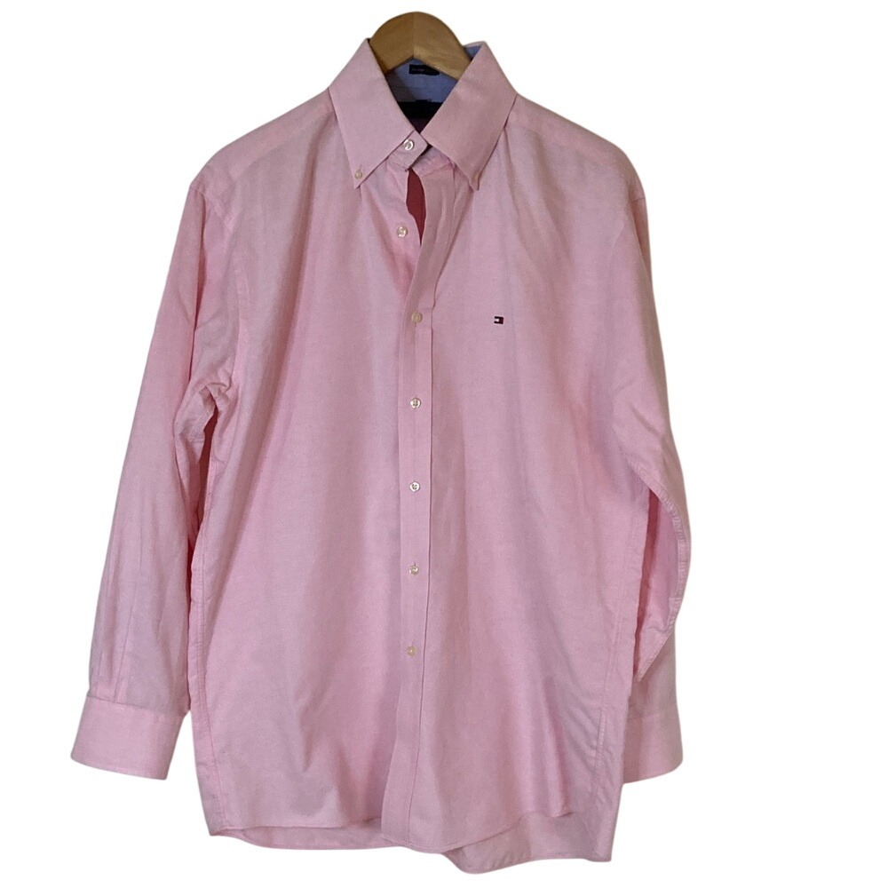 Tommy Hilfiger Men's Light Pink Button Down Shirt‎ Size 15 1/3 32/33 M Preppy